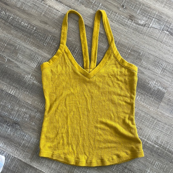 Free People Intimately Ribbed Deep V-Neck Tank Top - Picture 1 of 4